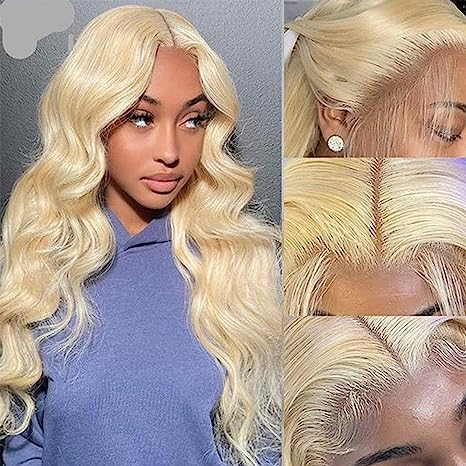 Lixir 12A Grade Ombre Blonde ™ 613 Perruque Lace Front Wig sans colle 13 X 4 Blonde européenne 180 Densité Cheveux Humains 