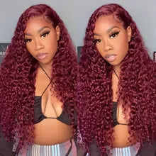 Lixir Burgundy Red ™ 5 X 5 Glueless Closure Lace 100% Human Hair Transparent Lace Super Double Drawn